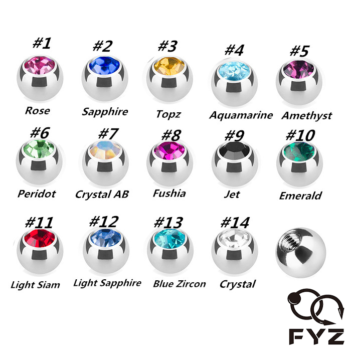 Body Jewelry Replacement Ball - 316L Phẫu Thuật Thép Không Gỉ