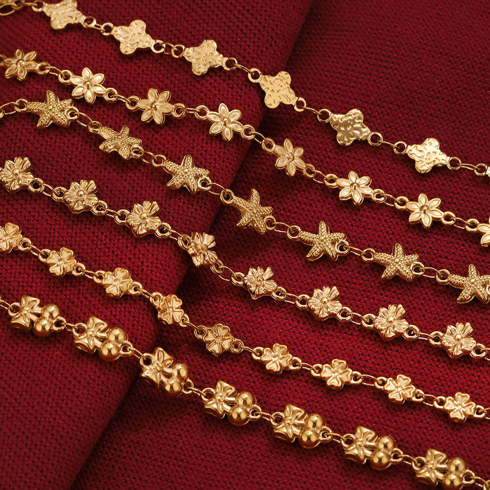 1Meter Stainless Steel Flower  - đánh giá và giá Body Jewelry Necklace