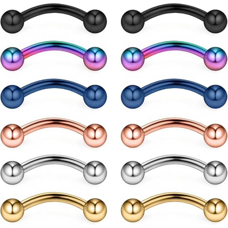 12PCS 16G Surgical Steel Eyebr - đánh giá và giá Body Jewelry Surgical Steel