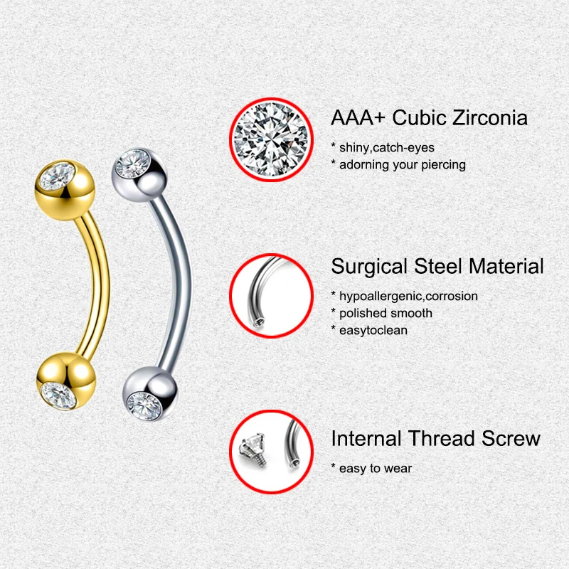 2PCS Body Jewelry 16G Daith Ea - đánh giá và giá Body Jewelry Surgical Steel