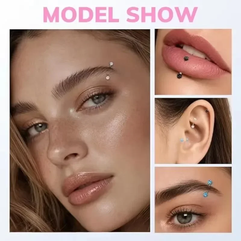 6Pairs 16G Piercing Jewelry Ro - đánh giá và giá Body Jewelry Surgical Steel