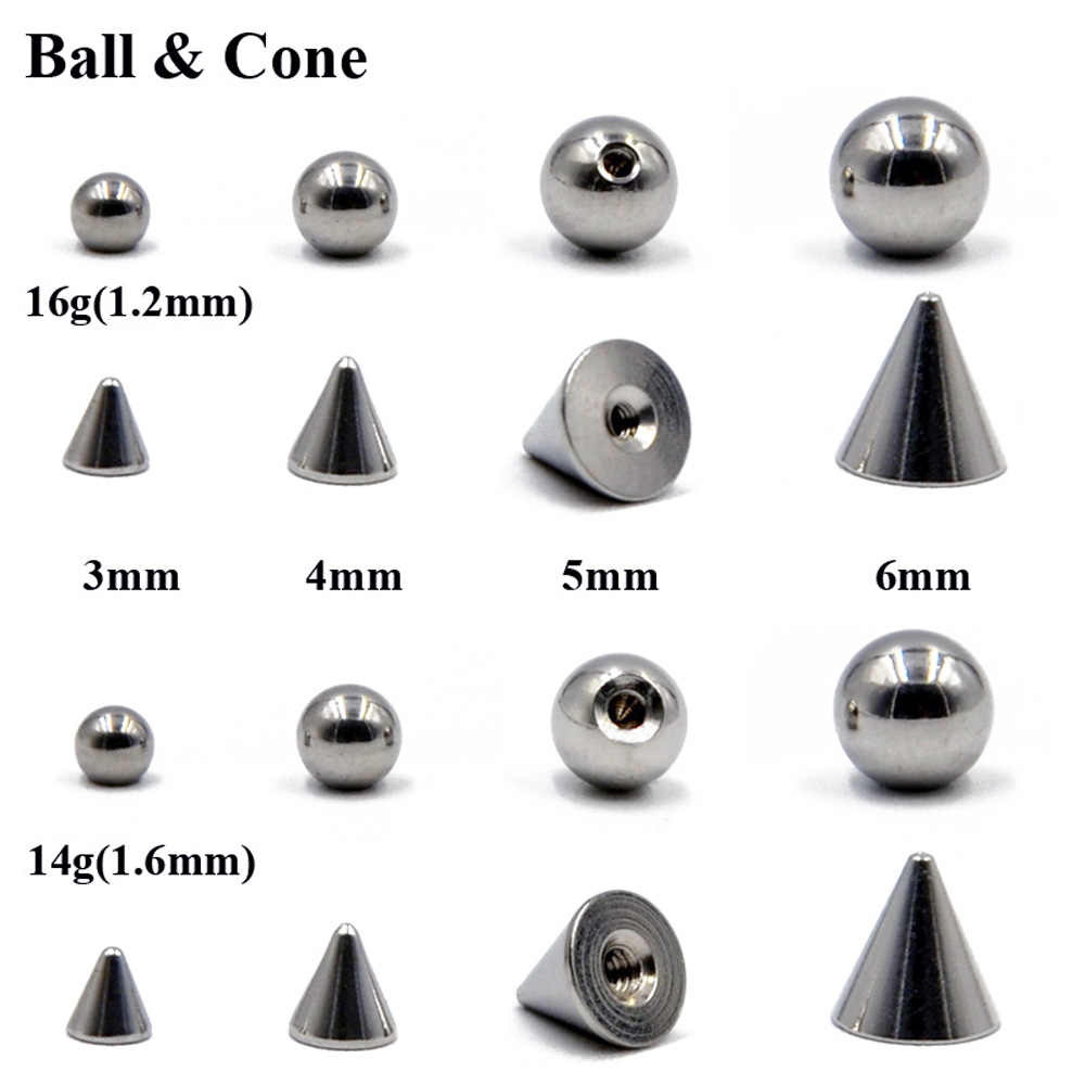 100 Cái/lốc Inox 14G 16G Phân  - đánh giá và giá Body Jewelry Replacement Ball