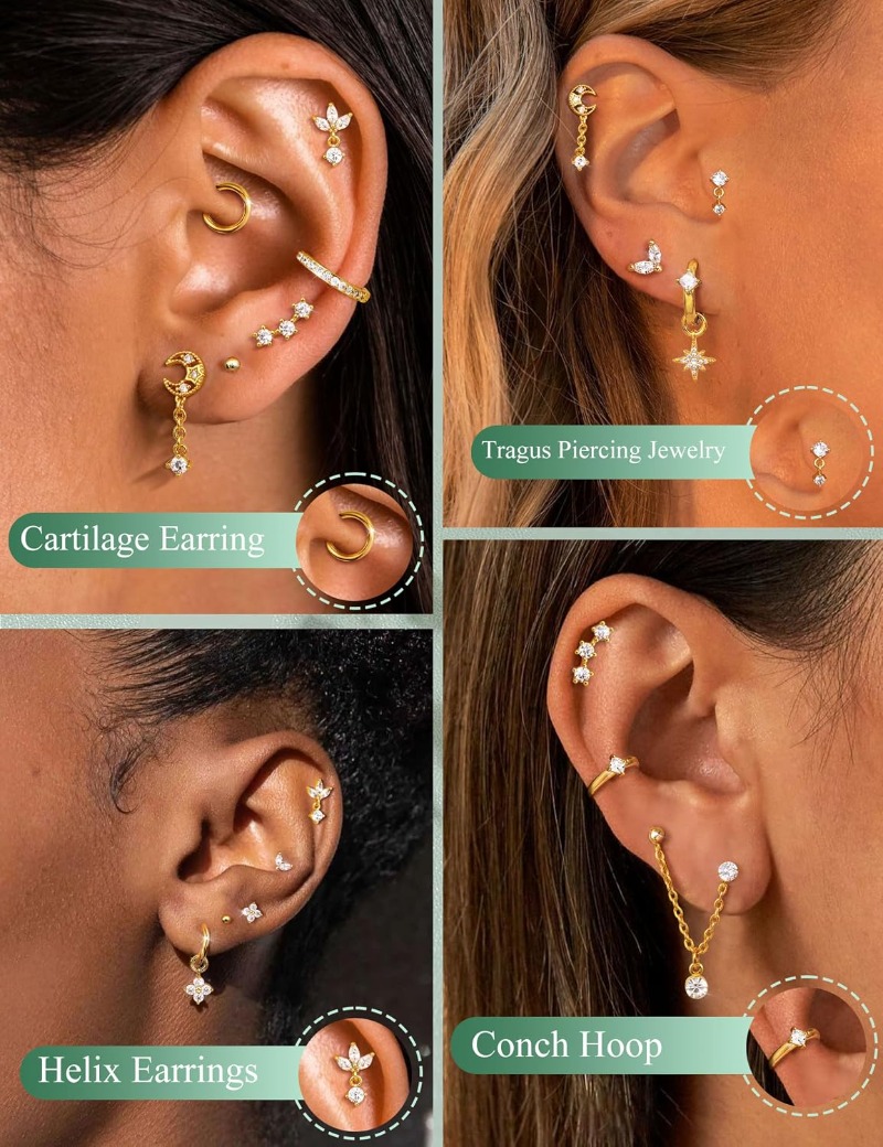 16 Gauge Cartilage Earrings fo - đánh giá và giá Body Jewelry Surgical Steel