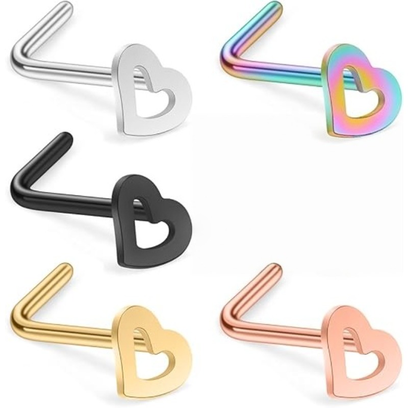 5pcs 20G Surgical Steel Heart  - đánh giá và giá Body Jewelry Surgical Steel