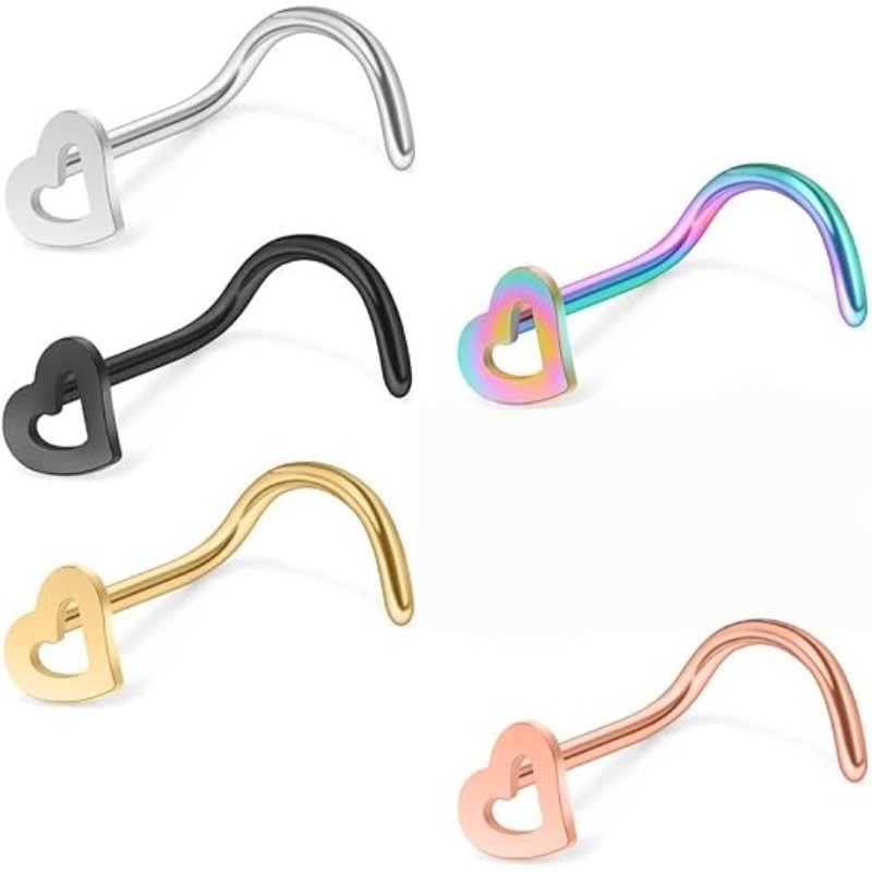 5pcs 20G Surgical Steel Heart  - đánh giá và giá Body Jewelry Surgical Steel