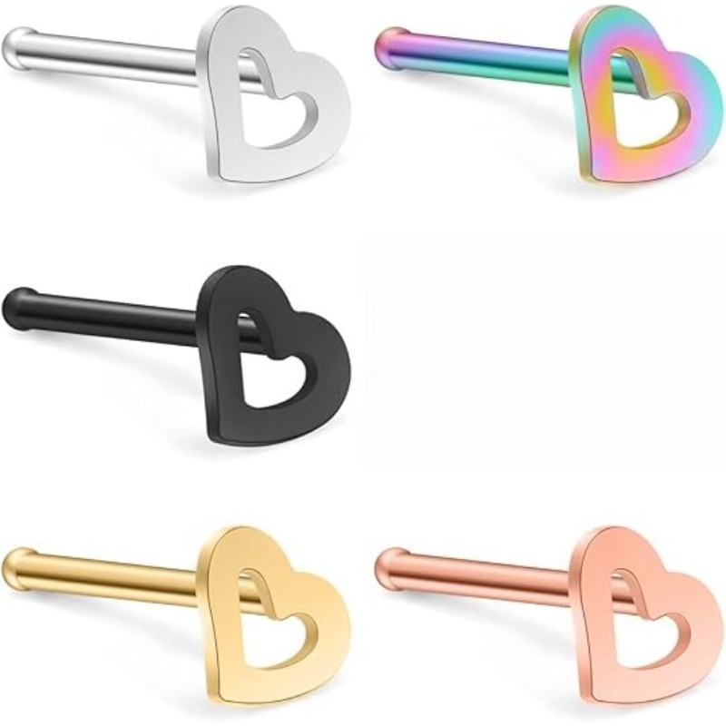 5pcs 20G Surgical Steel Heart  - đánh giá và giá Body Jewelry Surgical Steel