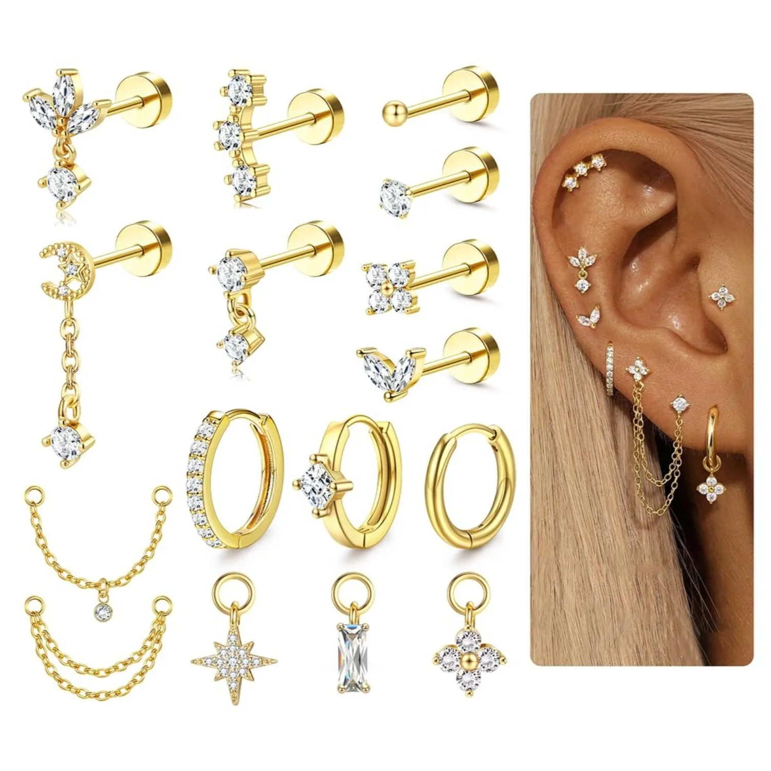 16 Gauge Cartilage Earrings fo - đánh giá và giá Body Jewelry Surgical Steel