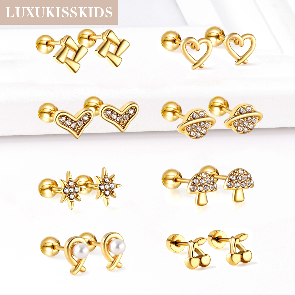 LUXUKISSKIDS 1pairs Small Ear  - đánh giá và giá Body Jewelry Surgical Steel